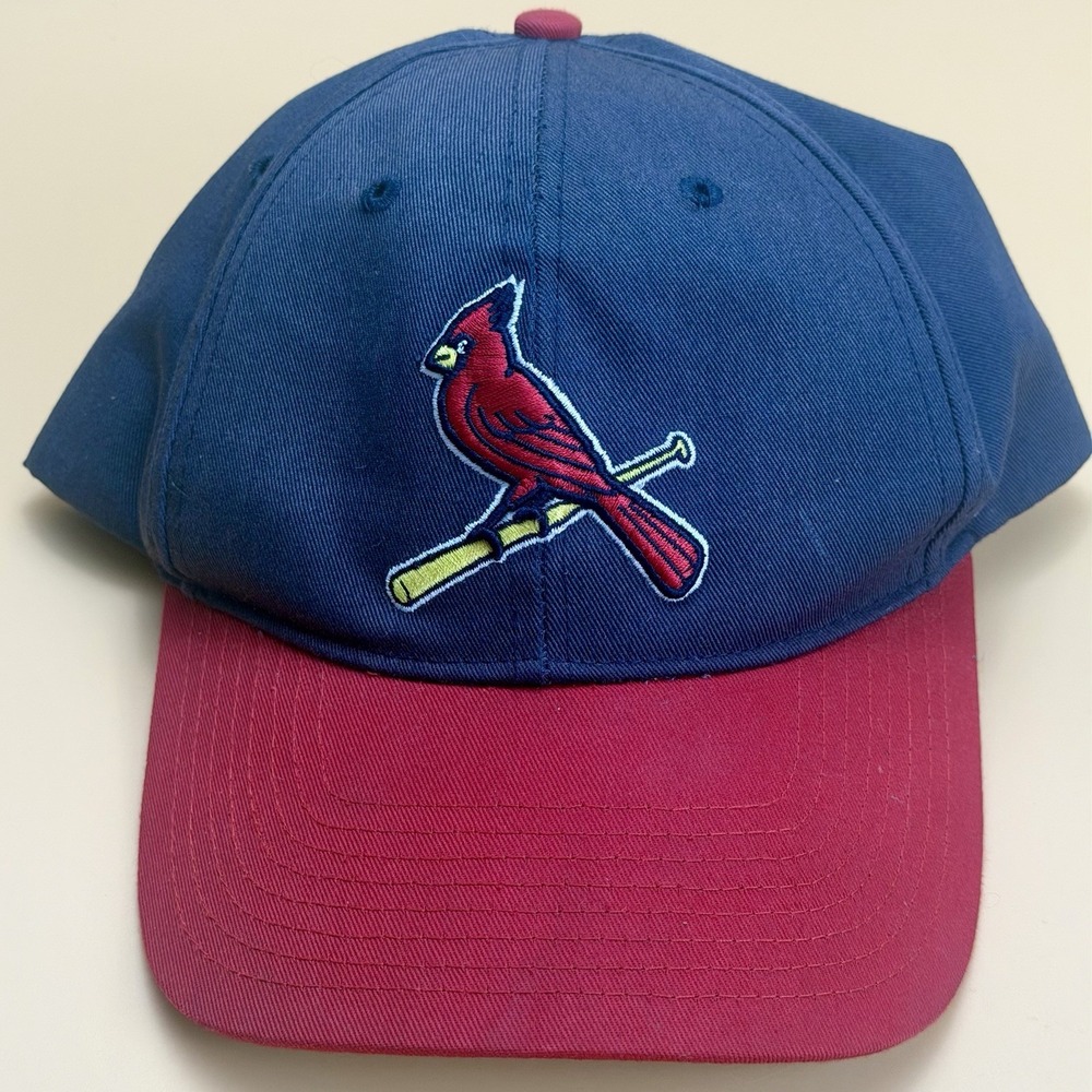 VINTAGE St Louis Cardinals Hat Cap Strap Back Blue Red MLB Baseball Mens 90s